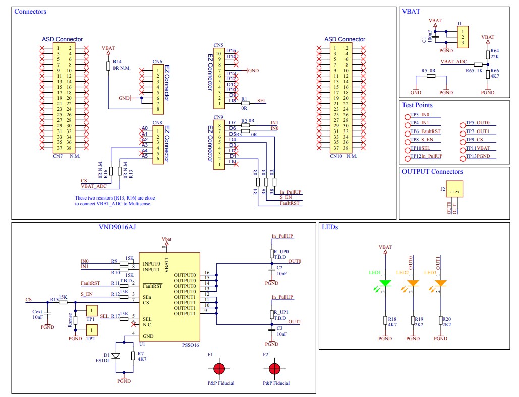 Schematic - STMicroelectronics EV-VND9016AJ Evaluation Board